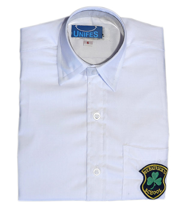 Camisa blanca manga corta niño - St. Patrick's School