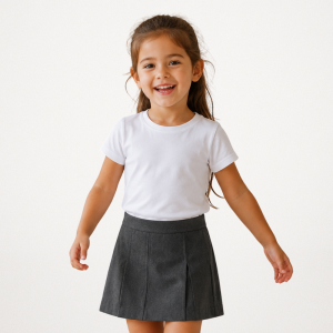 Pollera Colegial c/ tablas Gris