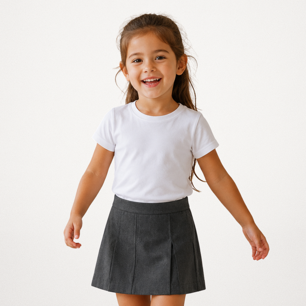 Pollera Colegial c/ tablas Gris