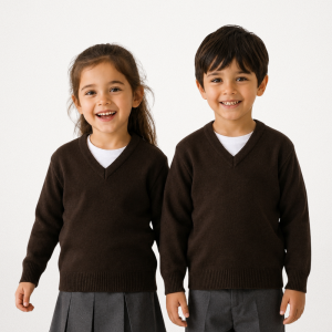 Sweater Escote V Marrón