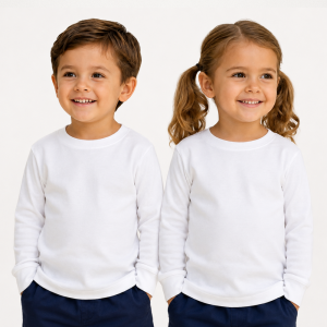 Remera Colegial Pique Manga Larga