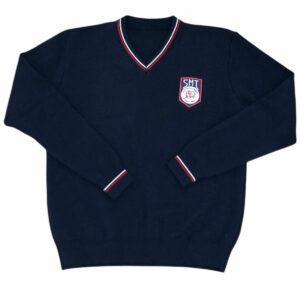 SWEATER AZUL ESCOTE EN V SMT CON VIVOS
